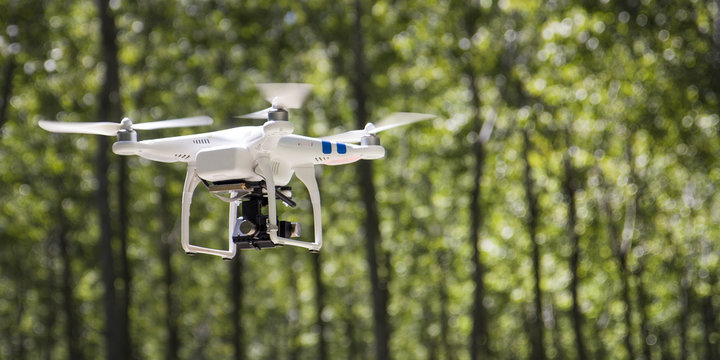 UAV drone flying outdoor.