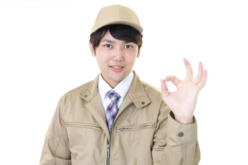 笑顔の作業員