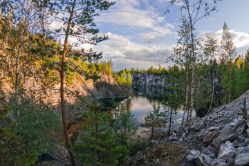 Lake in Karelia in summer