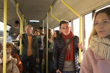 People travelling on a bus