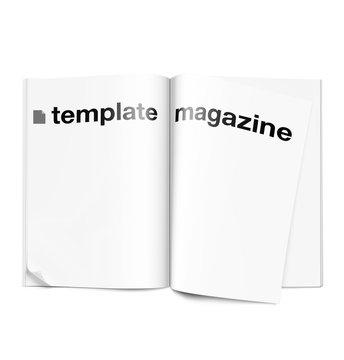 Open magazine template on white background. Vector illustration.