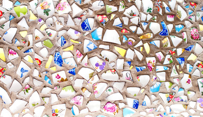 Mosaic from old broken glass.