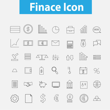 Business and finance line icons