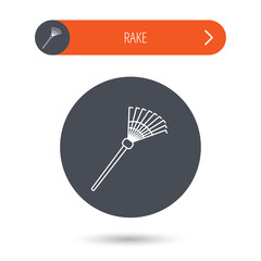 Rake icon. Gardening equipment sign.