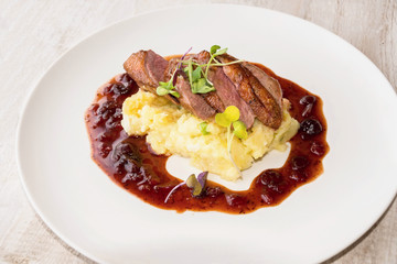 Duck breast with potato