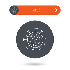 Virus icon. Molecular cell sign.