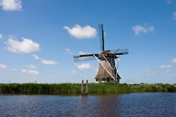 Papier Peint photo autocollant Moulins Poldermühle in Friesland