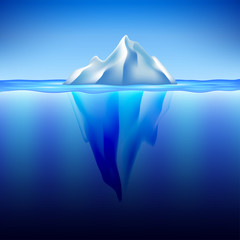 Iceberg in water vector background