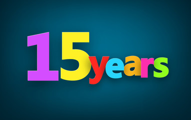 Fifteen years paper sign.