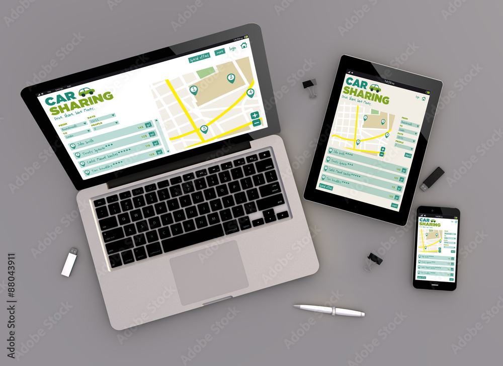 Canvas Prints responsive design car sharing zenith view