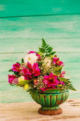 Bouquets of colorful flowers