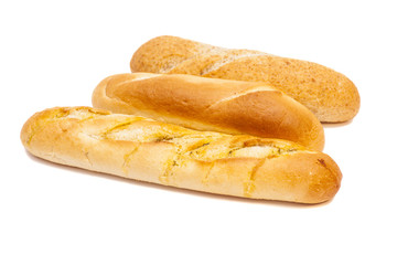 bread on white background 