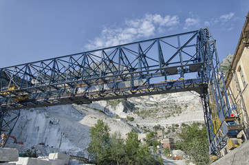 Marble crane in quarry at Carrara