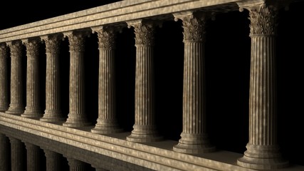 Obraz premium Classic columns on black background