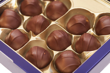 gourmet chocolate bonbons isolated on white