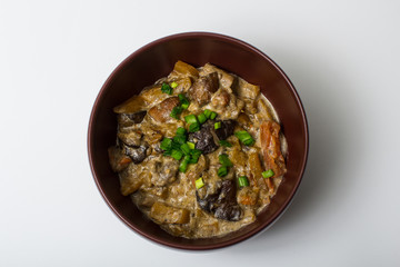 Vegetable, mushroom and meat stew