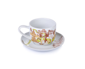 Cups patterned lines on a white background