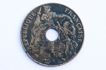 old indo-china coin