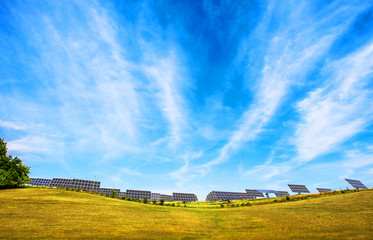 Fototapeta premium Solarpanels auf dem Feld 