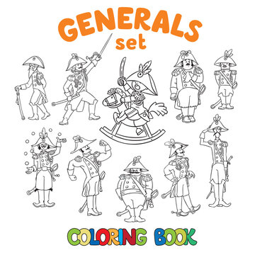 General or officers coloring book set