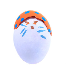 Color paint easter eggs on white background.