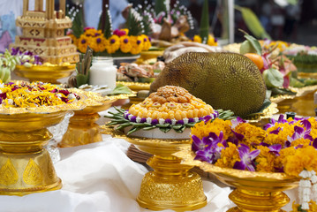 Offering for a buddhism ceremony in a temple
