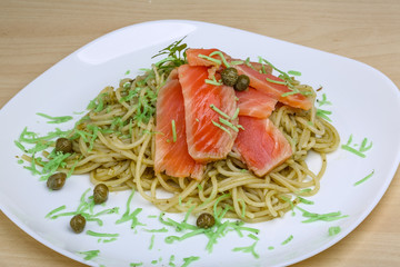 Pasta with salmon