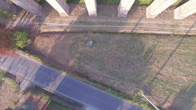 Ancient roman aqueduct - aerial view