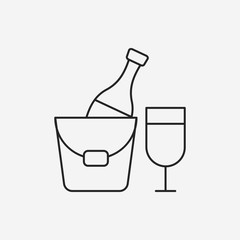 champagne line icon