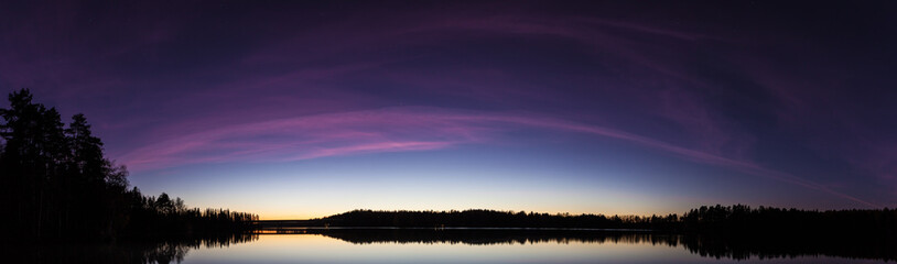 Serene view of calm lake at twilight