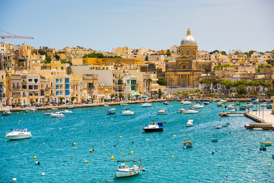 plan wiev on the bay near Valletta