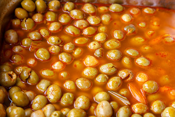olives in conserve in a pot from marketplace