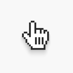 Vector Mouse hand cursor. Isolated on white