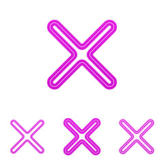 Obraz premium Magenta line close logo design set