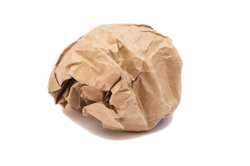 Brown paper on white