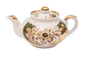 tea pot, ceramic teapot on background