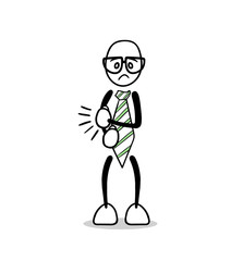 Cute cartoon with painful elbow