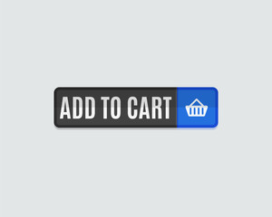 Add to cart web button, online shopping, flat design
