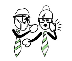 Cute cartoon seeing a dentist