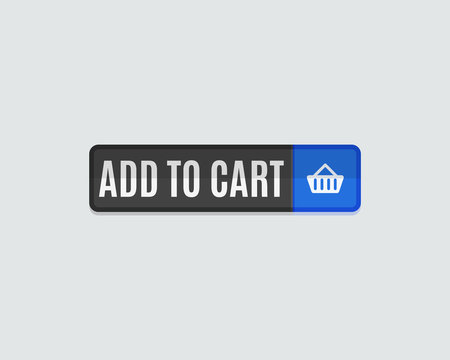 Add to cart web button, online shopping, flat design
