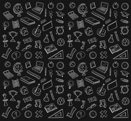 Hand drawn education icons vector