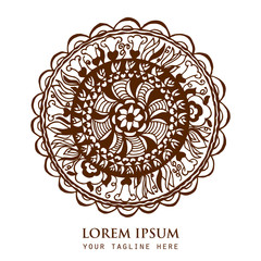Ornamental round ethnic pattern
