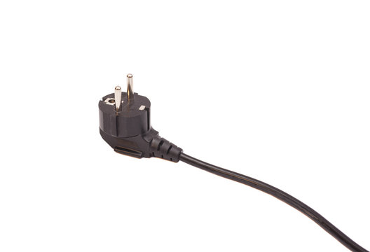 Black Electric plug isolated on the white background