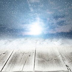 winter table and snow space 