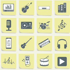 Musical instruments. Flat design.