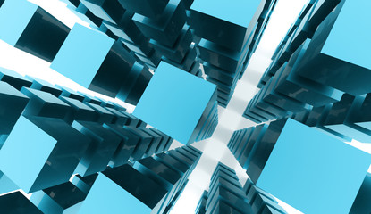 Obraz premium Abstract cubes background rendered on white background