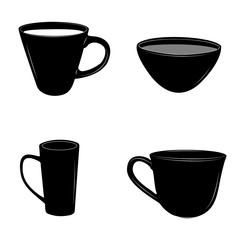 Set of tea and coffee cups designs vector illustration
