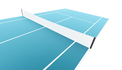 Tennis Court rendered isolated on white background
