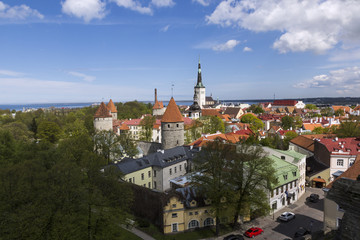 Fototapeta na wymiar View over Old Town of Tallinn, capital of Estonia