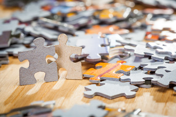 Two jigsaw puzzle pieces